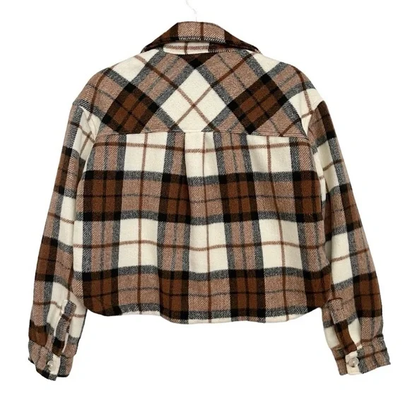 Blank NYC Plaid Cropped Shacket Shirt Jacket in All The Best Size Small - Picture 7 of 15